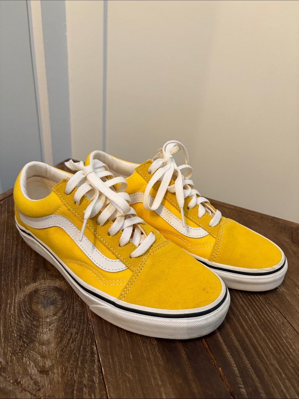 Vans Yellow and White Old Skool Women’s 7.5/Men’s 6 Sneakers